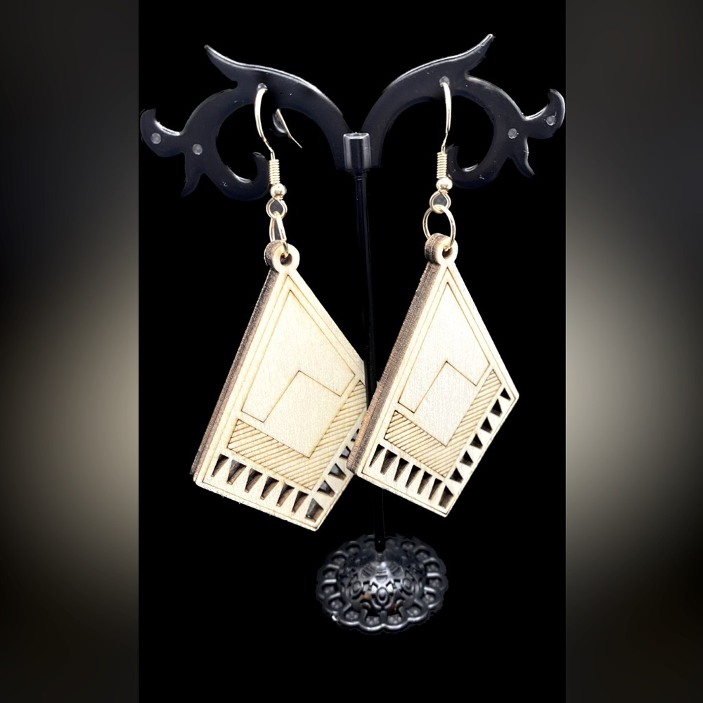 Boho Style Wood Earrings